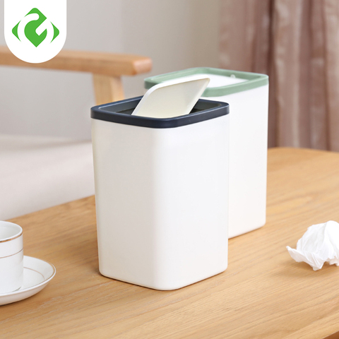 GUANYAO High quality Waste Bin Small Trash can Mini Desktop ashcan litter Trash little Tabletop Trashbox for desk Car trash bin ► Photo 1/6