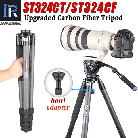 ST324CT/ST324CF Carbon Fiber Camera Tripod Professional Birdwatching Heavy Duty Tripod with Bowl and Adapter for DSLR Camcorder ► Photo 1/6