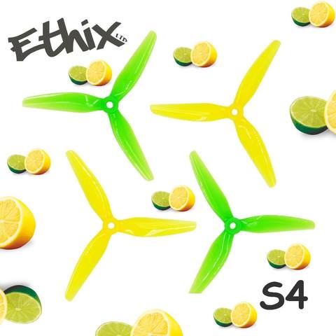 HQProp Ethix S4 Lemon Lime 5X3.1X3 5031 5inch 3-Blade PC Propeller Green+Yellow for RC FPV Racing Freestyle 5inch 4S 6S Drones ► Photo 1/5