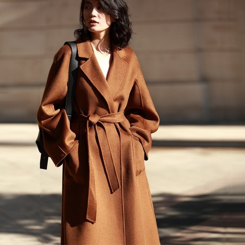 AIGYPTOS classic coat double-faced cashmere coat woolen coat female wavy cashmere coat winter coat women ► Photo 1/6