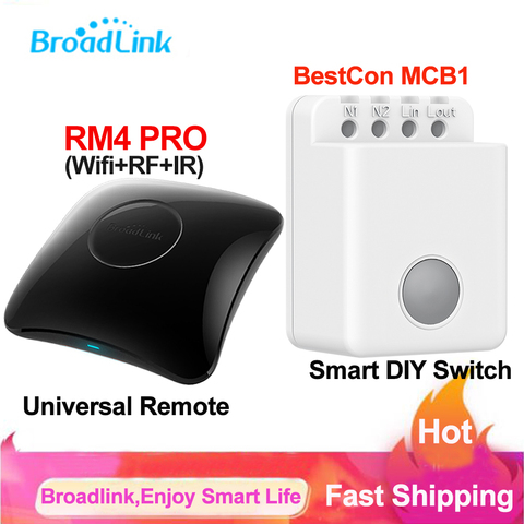 Broadlink RM4 PRO Wifi IR RF Universal Remote BestCon MCB1 Wifi Smart Switch Smart Home Remote Control DIY Switch Via Broadlink ► Photo 1/6