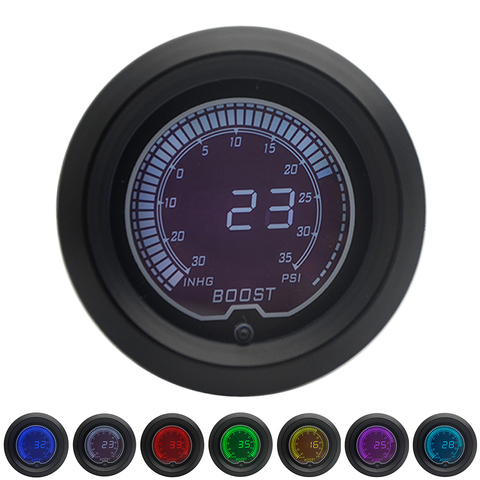 52mm Boost Turbo Gauge Psi LCD Digital 7 Color Display With Sensor ► Photo 1/6