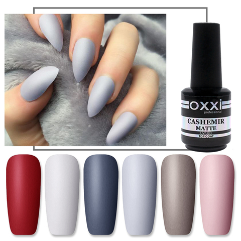 oxxi 15ml Velour Matte Top Coat Gellak Nail Art Semi-permanent UV Varnish Gel Polish Rubber Base and Top Primer Set For Nails ► Photo 1/6