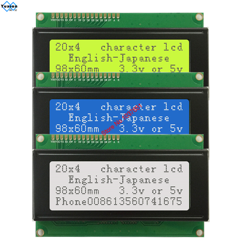 LCD module 2004 character display screen IIC  I2C 5v  3.3V 98*60mm HD44780 SPLC780D ► Photo 1/6