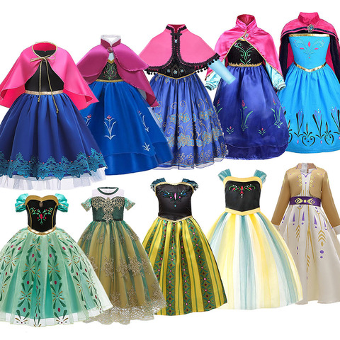 3-10 Years Girls Coronation Dress Snow Queen Anna Halloween Princess Costume Children Kids Carnival Birthday Party Gown Clothes ► Photo 1/6