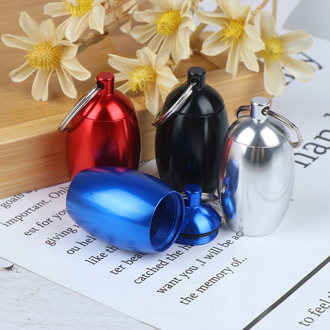 Portable Keychain Aluminum Pill Case Waterproof Seal Medicine Organizer Box Outdoor Pocket Capsule Holder Container ► Photo 1/6