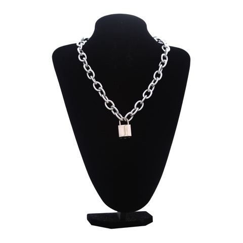 Punk Lock Chain necklace women/men Gothic chain choker collar goth Padlock pendant necklace emo grunge aesthetic egirl jewelry ► Photo 1/6