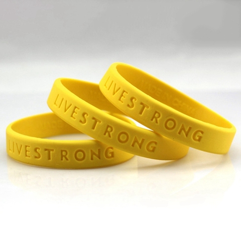 1pc LIVE STRONG Hologram Silicone Bracelet Men Women Power Rubber Wristband Outdoor Sports Bangle Accessories Gifts Yellow ► Photo 1/6