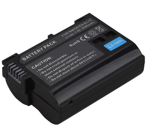 Battery Pack for Nikon EN-EL15, ENEL15, EN-EL15a, ENEL15a, EN-EL15b, ENEL15b Rechargeable Lithium Ion ► Photo 1/6