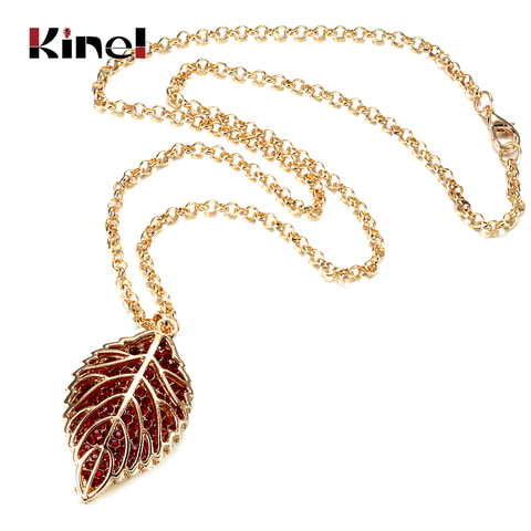 Kinel 2022 New Morocco Women Gold Pendant Necklace Hollow Metal Arabesque leaf Long Chain Ethnic Wedding Hip Hop Jewelry ► Photo 1/6