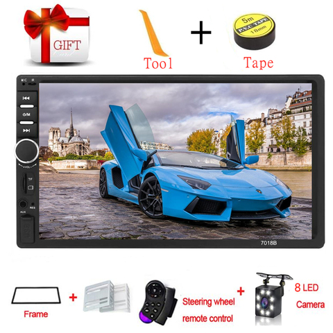 7 inch Double Din Touch Screen Car Stereo Upgrade The Latest Version MP5/4/3 Player FM Radio Video Support Backup Rear-View Camera Mirror Link 
