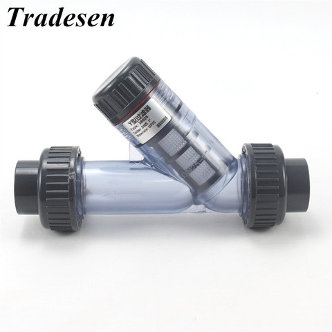 1pc Transparent UPVC Y-Type Filter Aquarium Fish Tank PVC Pipe Connector Irrigation Filters Garden Water Pipe Connectors ► Photo 1/3