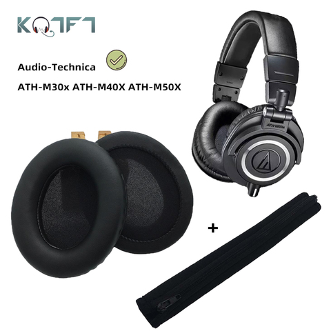 KQTFT Replacement Headband EarPads for Audio Technica ATH M50X M50 M40X M40 M30X M20X Bumper Earmuff Cover Cushion Cups ► Photo 1/6