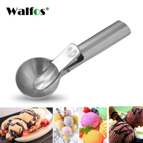 WALFOS Cookie Scoop - Stainless Steel Ice Cream Scoop with Easy Trigger Dipper for Fruits Cookie Dough and Water Melon Spoon ► Photo 1/6