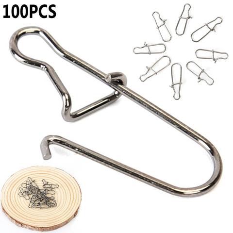 100Pcs Stainless Steel Snap Hooks Fishing Barrel Swivel Safety Lure Connector ► Photo 1/6
