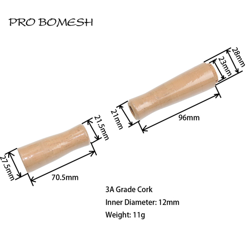 Pro Bomesh 1Set 11g 3A Grade Cork Rear Grip Split Grip Set DIY Fishing Rod Building Component Repair Rod Pole ► Photo 1/5