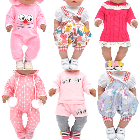 Doll clothes for 43 cm toy new born doll and American doll Casual crawling clothes baby Cartoon suits ► Photo 1/6