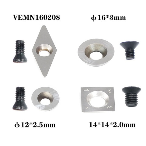 4pcs Carbide Tipped Turning Inserts Cutters Set for  Lathe Turning Tool Replacement Fit for Asieg Tool AT04 Woodturning Tool Set ► Photo 1/6