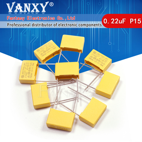 10pcs 220nF capacitor X2 capacitor 275VAC 220NF Pitch 15mm X2 Polypropylene film capacitor 0.22uF ► Photo 1/6