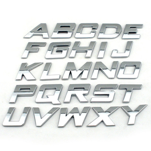 DIY 25mm high Italic plastic 3d chrome letters numbers self adhesive  Alphabet car sticker auto sign  Car Accessories Decoration ► Photo 1/3