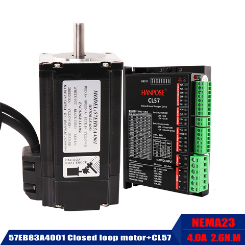 57EH83A4001 Hybrid Step-servo motor 57X83mm  Nema23 Closed Loop 4A 2.6N.M  57CME26 Servo motor Stepper Motor+CL57 for CNC Router ► Photo 1/6