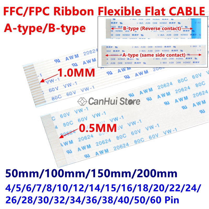 24 Pin Ribbon Flat Flex Cable 200mm long by 0.50 mm pitch 