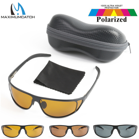 Maximumcatch Titanium Metal Frame Fly Fishing Polarized Sunglasses Brown Yellow And Gray To Choose UV400 Fishing Sunglasses ► Photo 1/6