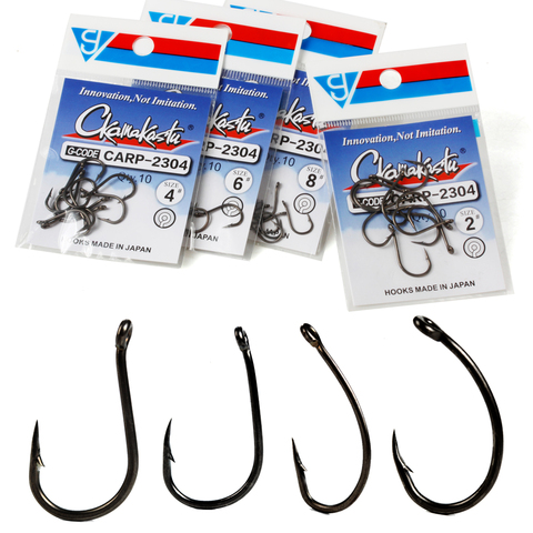 Carbon Steel Carp Hooks Teflon Coating Carp Fishing Hooks Wide Gape with Micro Barb Matt Black Yn Hook for Coarse gamakaTSU ► Photo 1/6