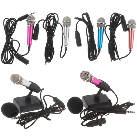 Portable 3.5mm Stereo Studio Mic KTV Karaoke Mini Microphone For Smart  Phone Laptop PC Desktop