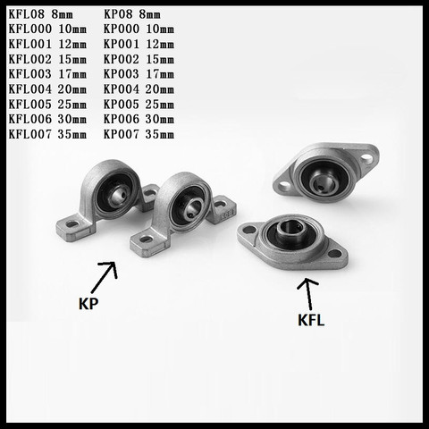 KFL08-KFL007 / KP08-KP007 8-35mm Bearing Shaft Support Spherical Roller Zinc Alloy Mounted Bearings Pillow Block Housing ► Photo 1/1