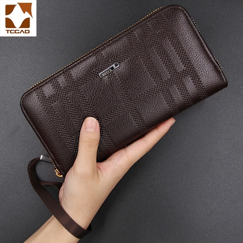 Luxury Brand Men Wallets Purse Money Bag Leather man's clutch  Male Wrist Strap cartera hombre Wallet carteira masculina uomo ► Photo 1/6