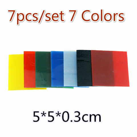 7pcs 7Colors Glass Mosaic Tiles 5*5*0.3cm Square Mosaic Stones DIY Mosaic Material for Art Craft Making Kid/Children Mosaic Tile ► Photo 1/1