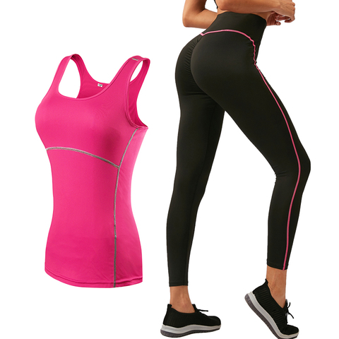 2022 Sports Running Cropped Top +Leggings Set Women Fitness Suit Yoga Sets Gym Trainning Set Clothing workout fitness women yo ► Photo 1/6