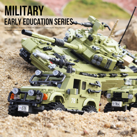 The Military Technic Weapon vehicles truck armored car ww2 building blocks boy toys Bricks Battlefield tank sets With Figures ► Photo 1/6