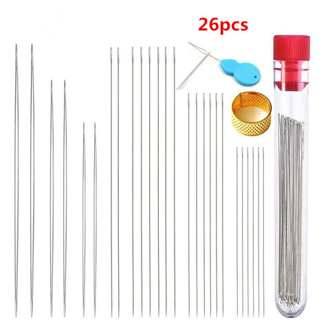 MIUSIE 26Pcs Big Eye Curved Beading Needles Stainless Steel Handmade Pins Bead Threading String Cord Easy Jewelry Making Tools ► Photo 1/6