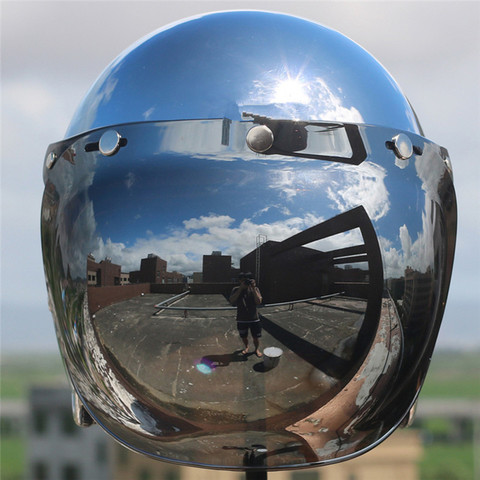 Mirror Silver Chrome Motorcycle Helmet Open Face Moto Helmet Electric Bicycle Helmet Men Women Summer Scooter Motorbike CEHelmet ► Photo 1/6