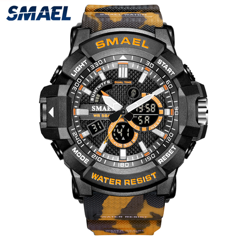 Mens Watches Military 50m Waterproof Sport Watch Camouflage Stopwacth LED Alarm Clock For Male 1809B relogio masculino Watch Men ► Photo 1/6