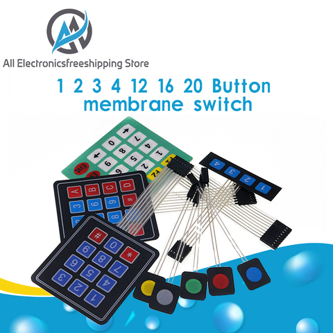 1 2 3 4 12 16 20 Key Button Membrane Switch 1x4 3x4 4x4 4x5 Keys Matrix Array Keyboard Keypad Control Panel DIY Kit For Arduino ► Photo 1/6