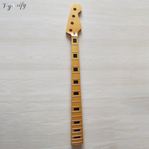 4 string yellow JB electic bass guitar neck Canada maple wood matte finish 20 frets jumbo guitar neck back with middle line ► Photo 1/6
