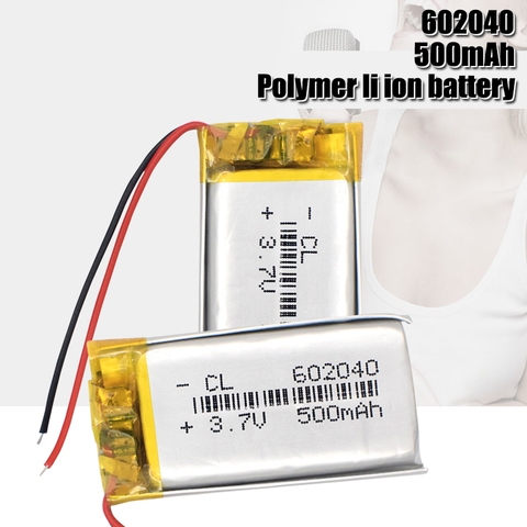 602040 3.7V 500mAh Lithium Polymer li-ion Rechargeable Battery For GPS MP3 MP4 MP5 Car DVR Tachograph headphone li ion cell ► Photo 1/6