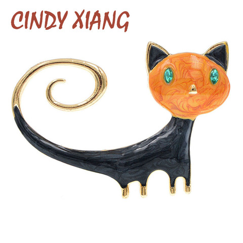 CINDY XIANG Enamel Cute Cat Brooches For Women Kitty Pin Brooch 2 Colors Available Animal Jewelry ► Photo 1/6