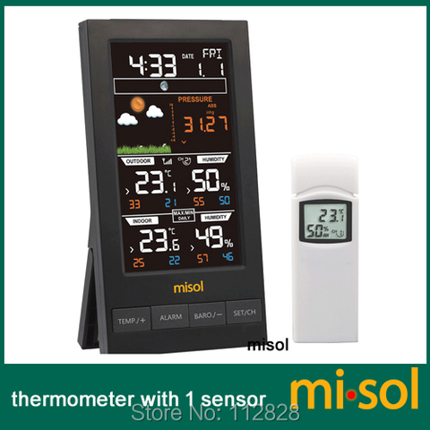 Wireless weather station with 1 sensor, 3 channels, color screen ► Photo 1/6