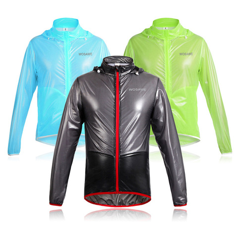 WOSAWE 3 Colors Motorcycle Rain Jacket Men Raincoat Waterproof Windproof MTB Ultralight Windbreaker Racing Sports Clothes ► Photo 1/6