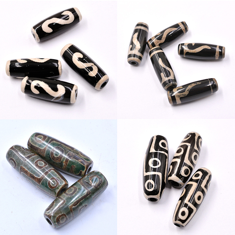 FLTMRH  30mm   Oval Accessories DIY Jewelry Making Loose Beads God of Wealth Natural Tibetan Agates Dzi Beads Real Stone Beads f ► Photo 1/5