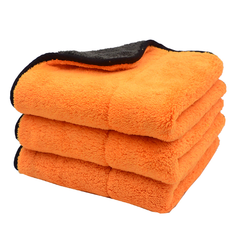 3PCS 45cmx38cm 800GSM Super Thick Plush Microfiber Car Cleaning Cloths Car Care Microfibre Wax Polishing Detailing Towels Soft ► Photo 1/6
