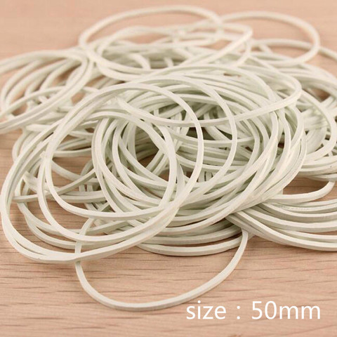 50pcs/pack of 50mm white rubber band natural rubber band family food child hair packaging office accessories ► Photo 1/5