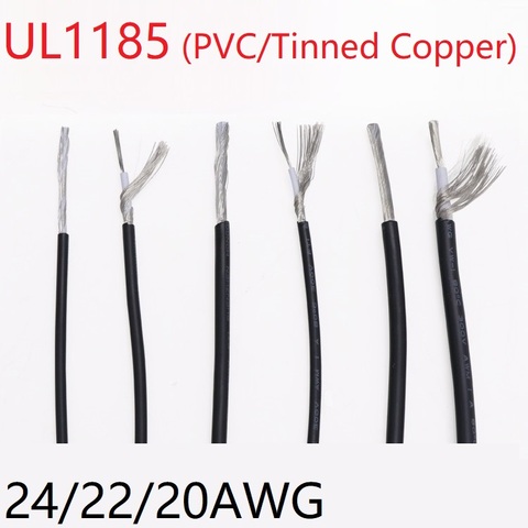 UL1185 Shielded Wire 14AWG ~ 24AWG Single Core Audio Channel Signal Cable Amplifier Electric Copper Line PVC Insulated Black ► Photo 1/6