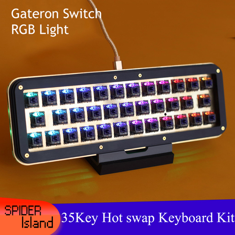 Hot Swap Mechanical Keyboard Kit without Keycap 35Keys Macro Keyboard QMK Customize DIY keyboard for Window Mac one hand keypad ► Photo 1/5