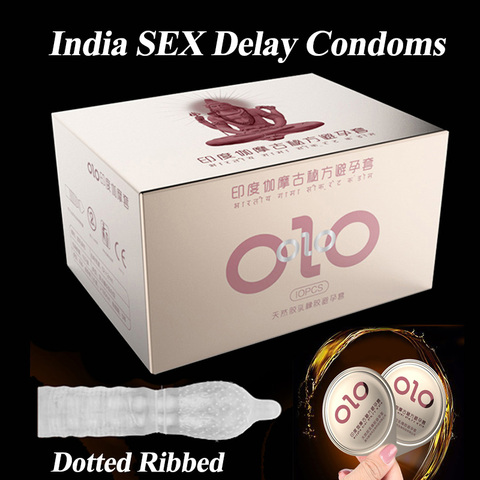 10PCS Ultrathin condoms  India Sex Delay Dotted ribbed G Spot condom contraception sex toys Super Thin Natural Rubber Condones ► Photo 1/6