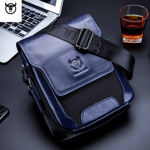 Brand Genuine Leather Casual Men's Bag cow leather Shoulder Bag fashion Man Crossbody Messenger bag  male Covered bag handbags ► Photo 1/6